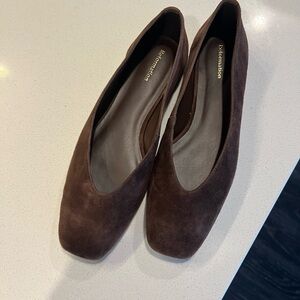 Reformation Brown Suede Prudence flats sz 7
